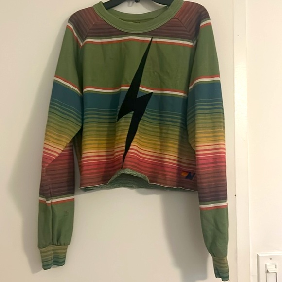 Aviator Nation cropped Sweatshirt Sz L - Picture 6 of 11